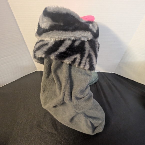 Hunter Grey Mid-Calf Rain Boots Bonus New Betsey Johnson Boot Shoe Liners - Picture 15 of 16